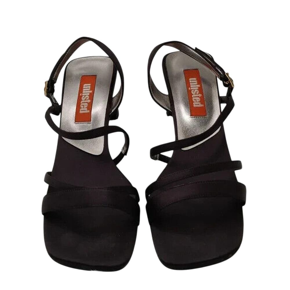 Black vintage Toe kitten heel Sandals Sz 7.5